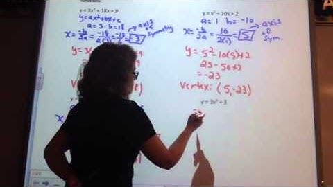 McCrory Algebra 8-3 Graphing Quadratic Functions part 1