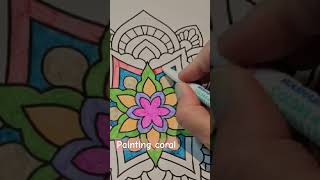 Painting coral 🪸🪸 #coloring #satisfying #feelgood #asmr #mandala #coral