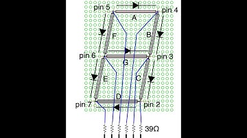 7 segment display using LED lamp filaments