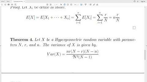 Mean and Variance of a Hypergeometric Distribution (another approach)