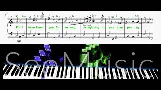 Greensleeves - 𝄞SunsetPiano Sheet Music (v35) WIDESCREEN  (with Lyrics, Finger Numbers & Chords) screenshot 3
