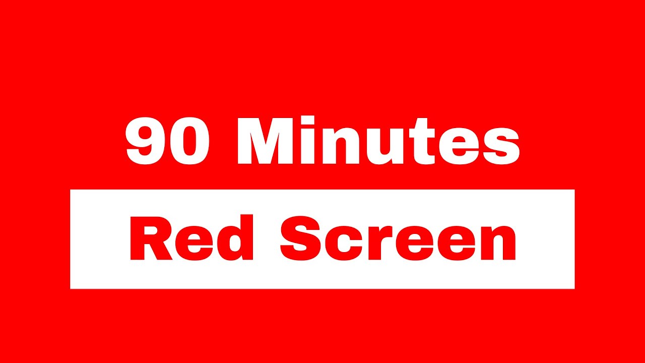 Bright Red Screen 90 Minutes | Full HD Red Background | Relaxation ...