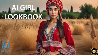 4K Ai Art Lookbook Video Of Ai Girl ｜ Traditional Dresses Of Uzbekistan Unveiled