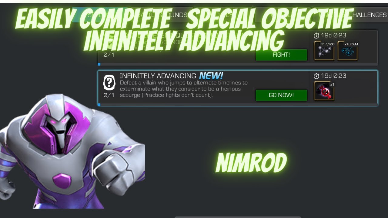 MCOC Solo Special Objective | Infinitely Advancing  | Nimrod |Marvel Contest of Champions