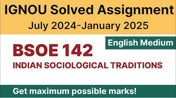 IGNOU BSOE 142 Solved Assignment 2024-25 PDF Download | English Medium | Vidyamojo