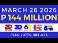 Lotto Result Today 9pm March 26 2026 Complete With Consolation Winners