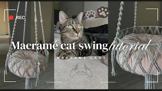 Macramé Cat Swing DIY Tutorial | Makrome kedi salıncak yapılışı