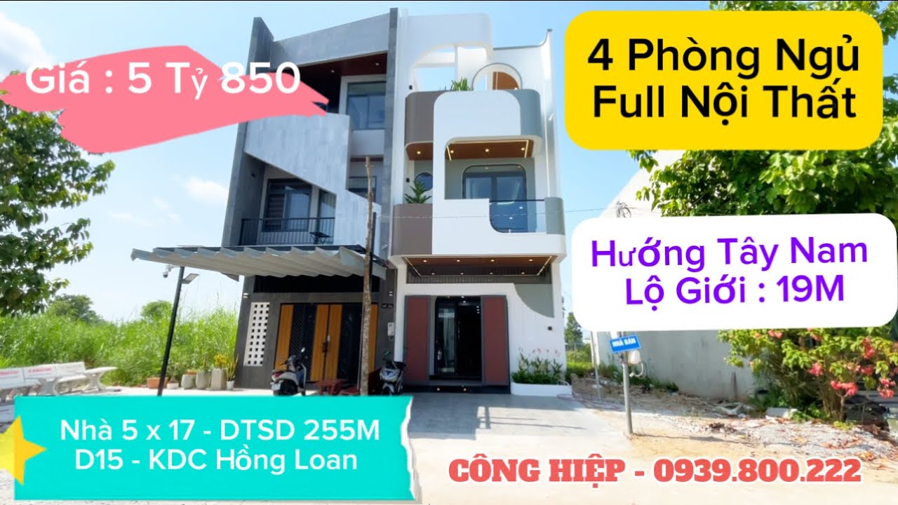 Nhà Đẹp Hiện Đại 1 Trệt 2 Lầu xây mới KDC Hồng Loan 