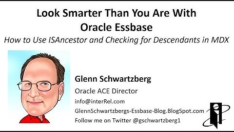Essbase MDX ISAncestor & Descendants