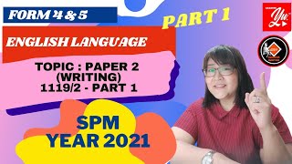 #EnglishSPM # SPMWriting  ENGLISH LANGUAGE - Form 4 & 5 (SPM Writing Paper, Part 1) 1119/2