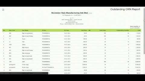 Purchasing - How To Print Report Outstanding GRN Report
