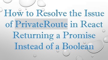 How to Resolve the Issue of PrivateRoute in React Returning a Promise Instead of a Boolean