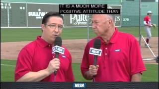 Nesn boston red sox announcers dave o'brien introduce boston's first
2016 spring training game against college.
