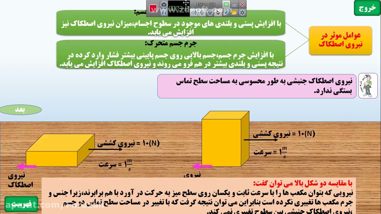 🔥 نیروی عمودی سطح و اصطکاک – علوم نهم صفحات ۶۰ تا ۶۲!