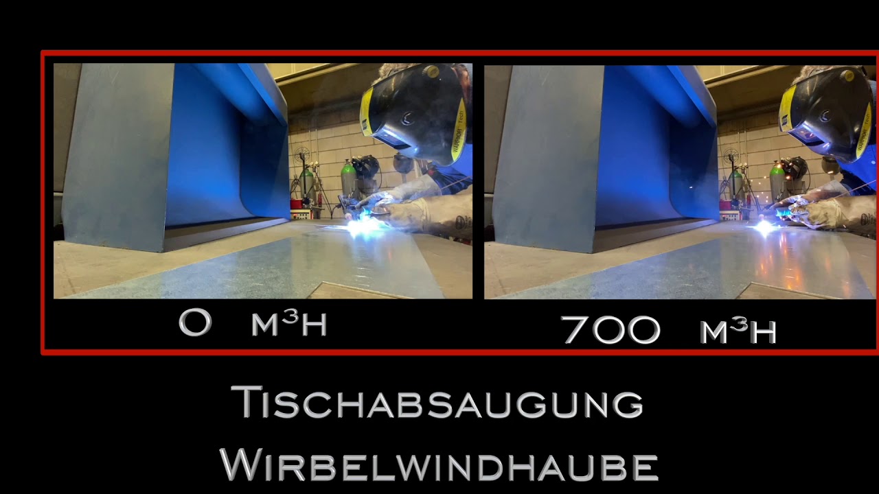 Tischabsaugung mit Wirbelwindhaube