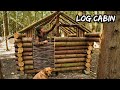 Building an Off-Grid Log Cabin in a Cedar Woodland using Hand Tools - Bushcraft Shelter Project ep.3