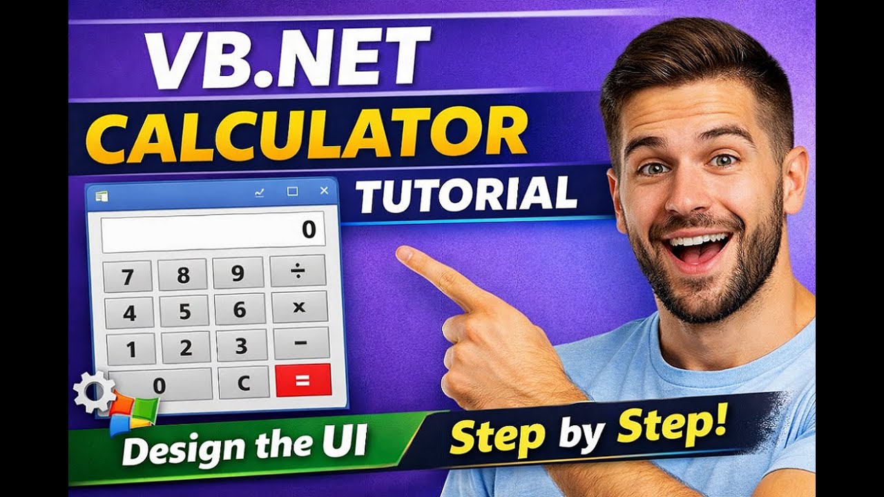 VB.NET Calculator Tutorial | Design the UI with TextBox & Buttons (Step by Step)(Part1) — IT Tuto YouTube video