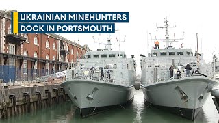 Ukraine's former Royal Navy minehunters dock at new temporary home in UK by Forces News 51,574 views 2 weeks ago 3 minutes, 28 seconds