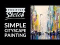 Acrylic painting tutorial / Abstract cityscape painting / White city / How to draw / Easy & quick
