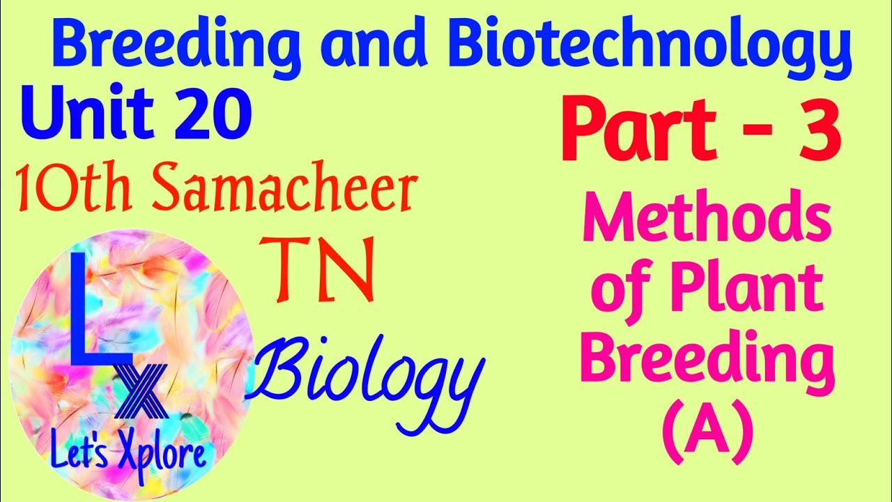 10th std Biology Unit 20 Breeding and Biotechnology Methods of