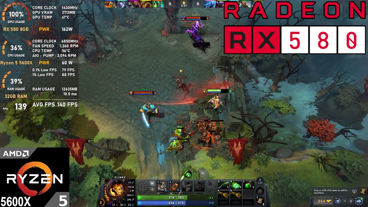 RX 580 8GB : Dota 2