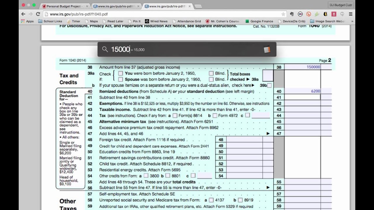 2014 Tax Year - How to Complete 1040 for PBP - YouTube