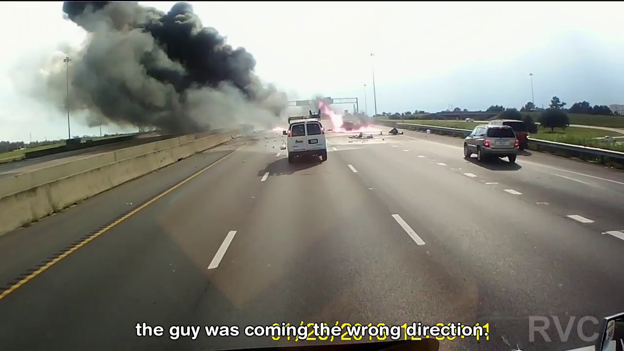 Crash On Highway Ends In Semi Explosion YouTube