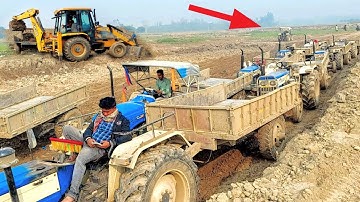 JCB Machine Soil Load And Tractor Power Test | Swaraj | Eicher | Sonalika