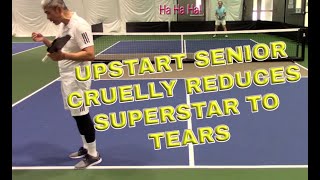 Upstart Senior Cruelly Reduces Superstar to Tears