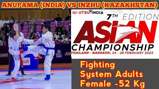 ANUPAMA (INDIA) VS INZHU (KAZAKHSTAN) | Fighting System  Asian Ju Jitsu Championship Thailand 2023