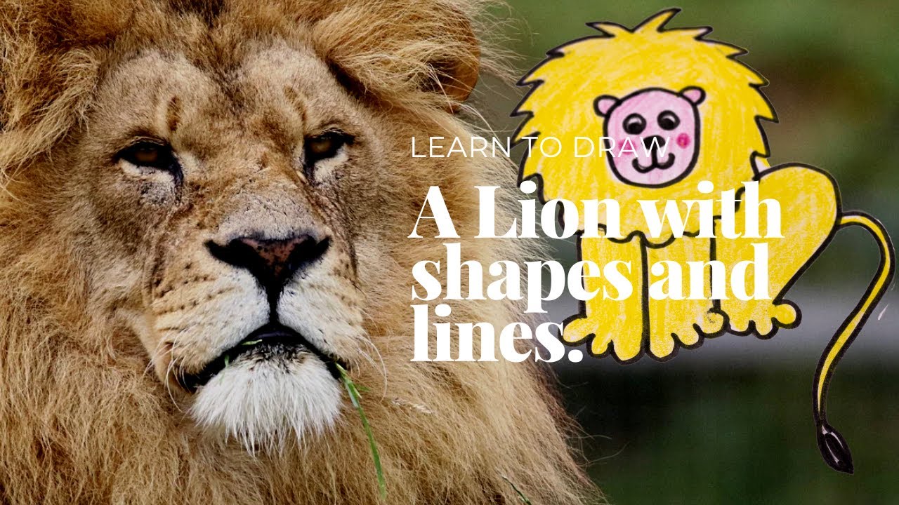 How to draw a Lion with shapes. - YouTube