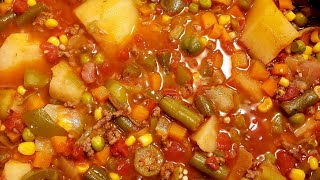 Grandma Hamburger Vegetable Soup 🍲 😋 #soup #winterfoods #vegetables #hamburger #colddays