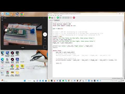 Paul McWhorter's Pico W Lesson 5 using a Potentiometer