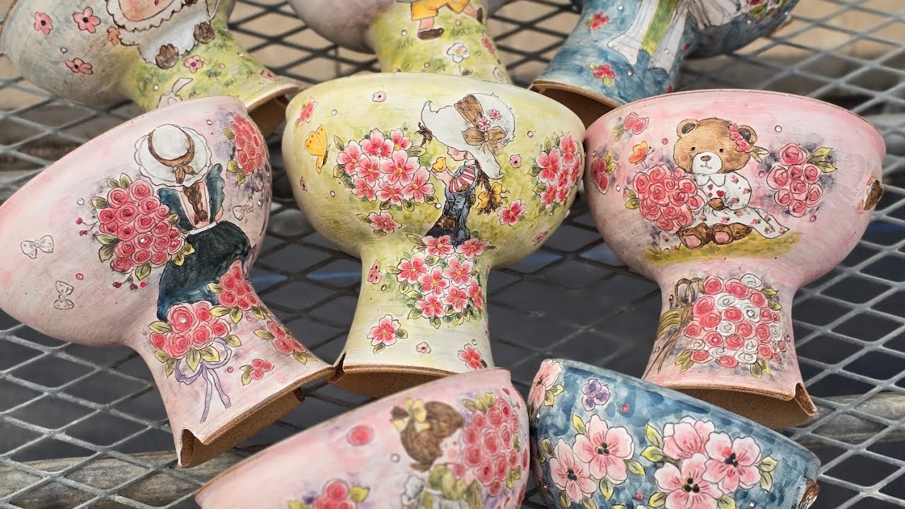 홍시 와인잔 언박싱 2탄~♡ #홍시분 #와인잔 #수제화분 #홍시수제화분 #브이제이특공대다육 