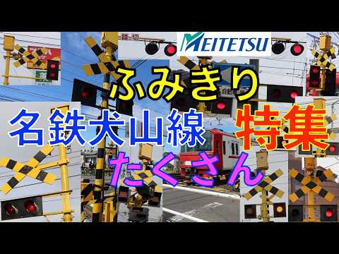 [Lots of Railroad Crossings] Meitetsu Inuyama Line Crossing Special! Red Trains Passing One After...