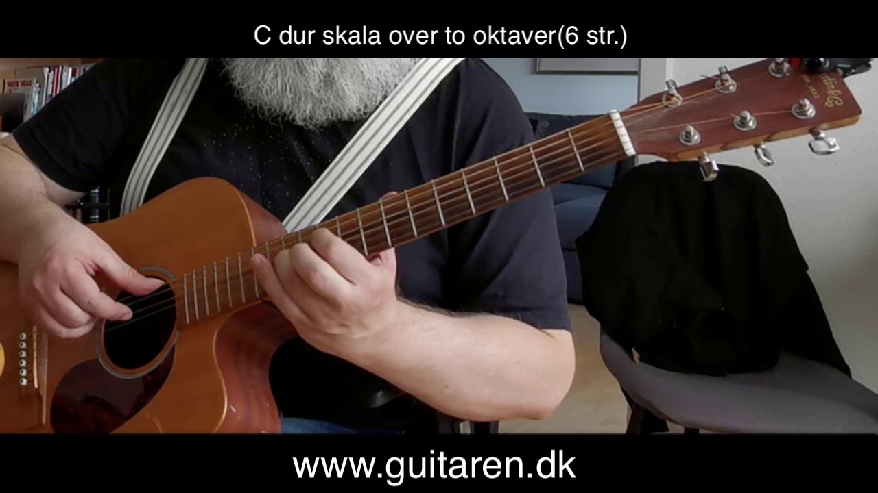 c-og-g-dur-skala-transponeret-i-to-oktaver-p-guitar-med-samme