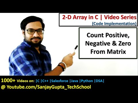 Count how many positive, negative and zero elements are present in 2 D array in c programming