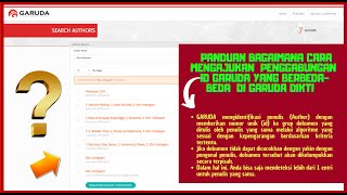 Bagaimana Cara Mengajukan Penggabungan Id Garuda Yang Berbeda-Beda Untuk Penulis Author Yang Sama