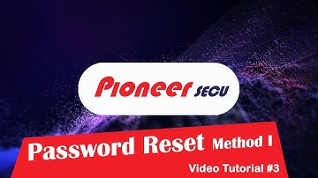 Pioneer secu XVR Password Reset Method I (Answer the Questions)
