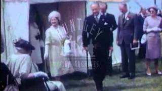 Queen Elizabeth, the Queen Mother at Agricultural Show.  Archive film 93236