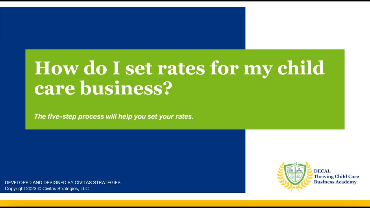 How do I set rates for my child care business? YouTube