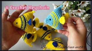 Crochet Keychain  ~ Toturial Mengait gantung Kunci bentuk ikan.