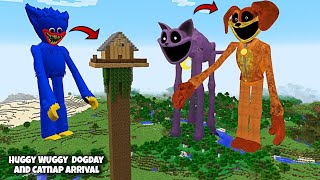 SURVIVED FROM CATNAP HUGGY WUGGY AND DOGDAY ARRIVAL In Minecraft - Gameplay - Coffine Meme 