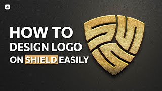 How To Design Monogram Logo On Shield | Adobe Illustrator Tutorial