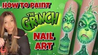 ? How To Paint The Grinch | Nail Art Design | Christmas Nails | Drawing Tutorial | Miss Jos