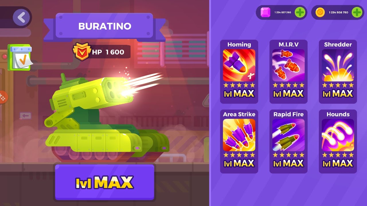 Tank Stars BURATINO MAX Level