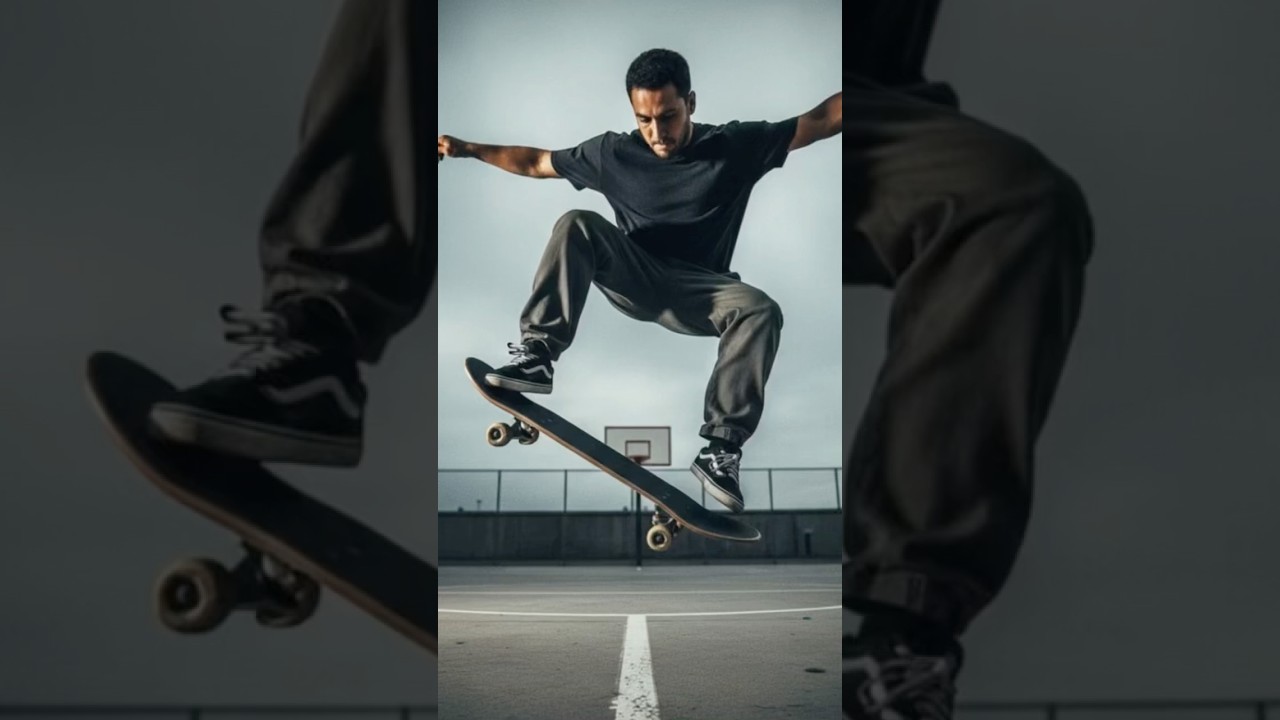 Epic Kickflip on the Court 🛹🔥 | Insane Skateboarding Trick You Can’t Miss!