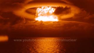 full slow motion sequence of the thermonuclear explosion bravo 15 Mt operation castle 1954