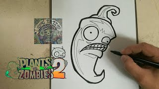 HOW TO DRAW JALAPEÑO - PLANTS VS ZOMBIES 2