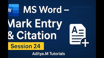 MS Word in Telugu – Class 24 | Mark Citation & Reference Index | Aditya.M Tutorials